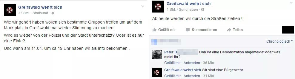 Screenshot: "Greifswald wehrt sich"